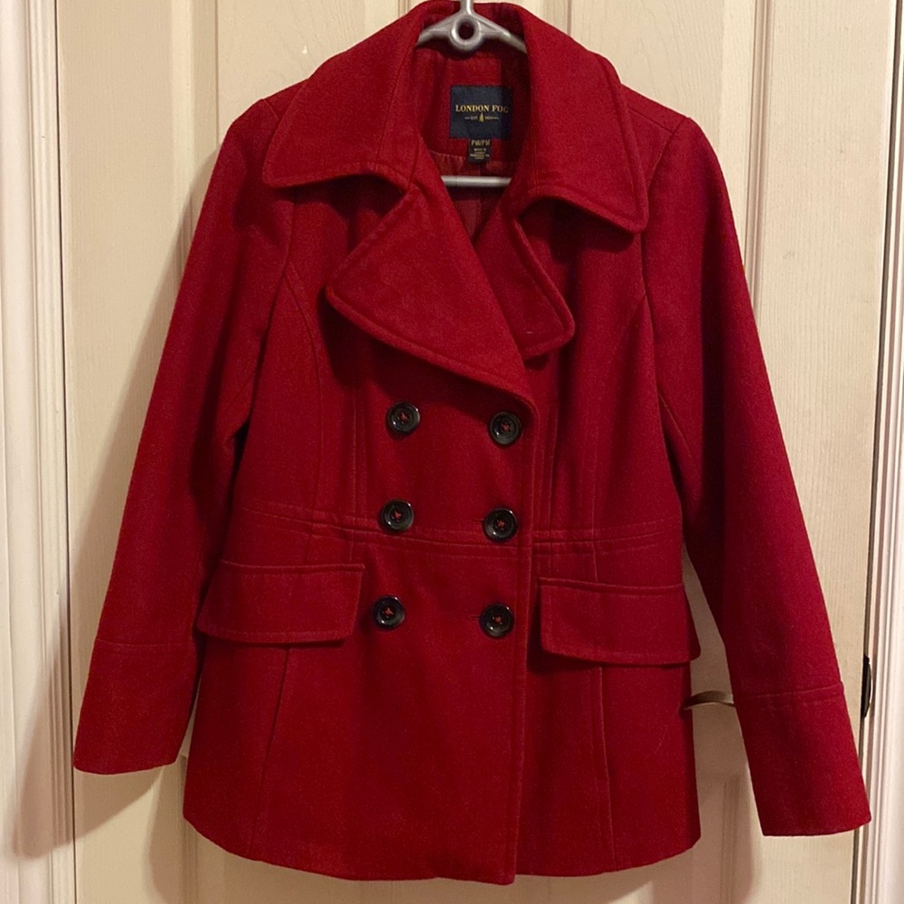 Double-Breasted London Fog Wool Trench Coat